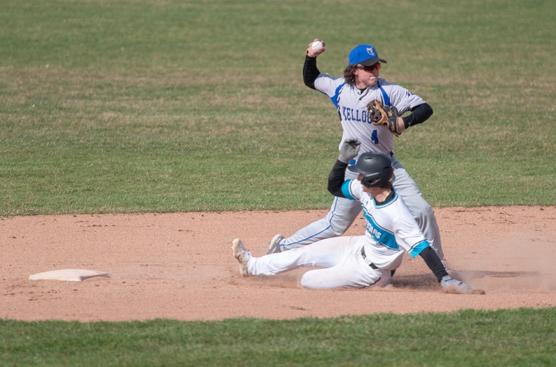KCC baseball players compete during a home game.