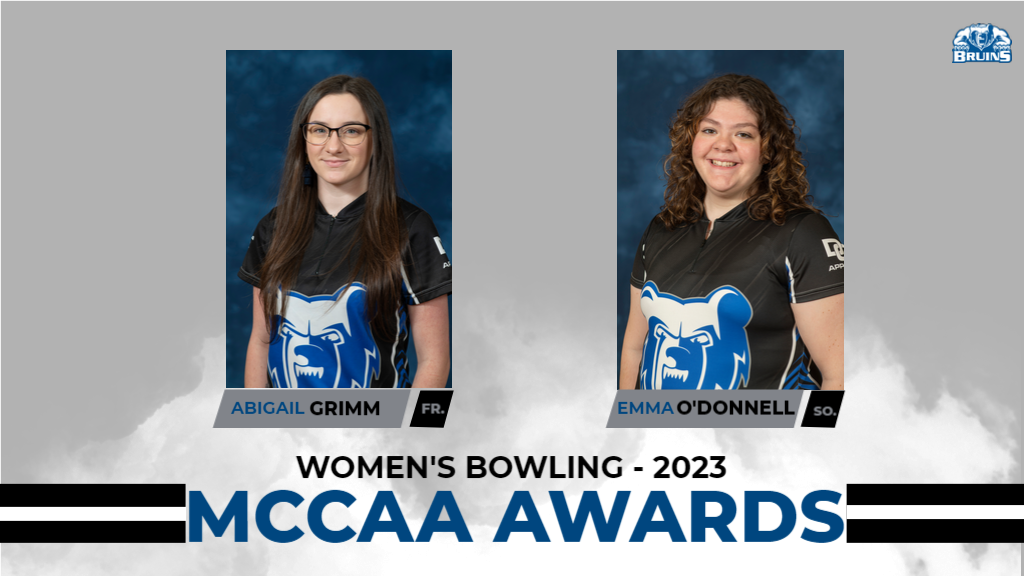 Abigail Grimm and Emma O'Donnell won MCCAA awards for women's bowling. 